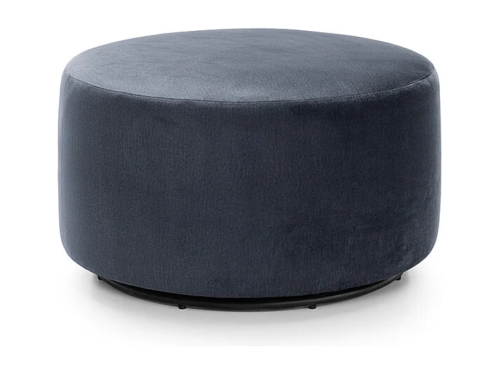 Chicago Velvet Swivel Footstool in Dark Grey