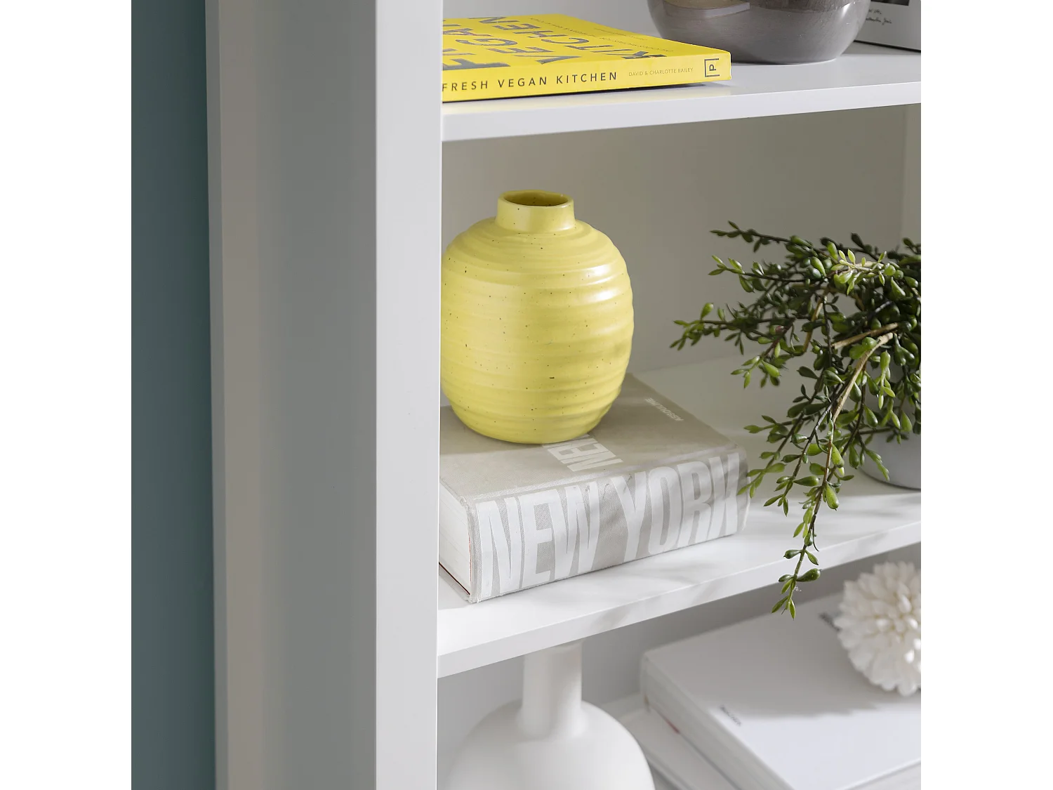 Noa & Nani Hemming 3 Tier Low Bookcase in White