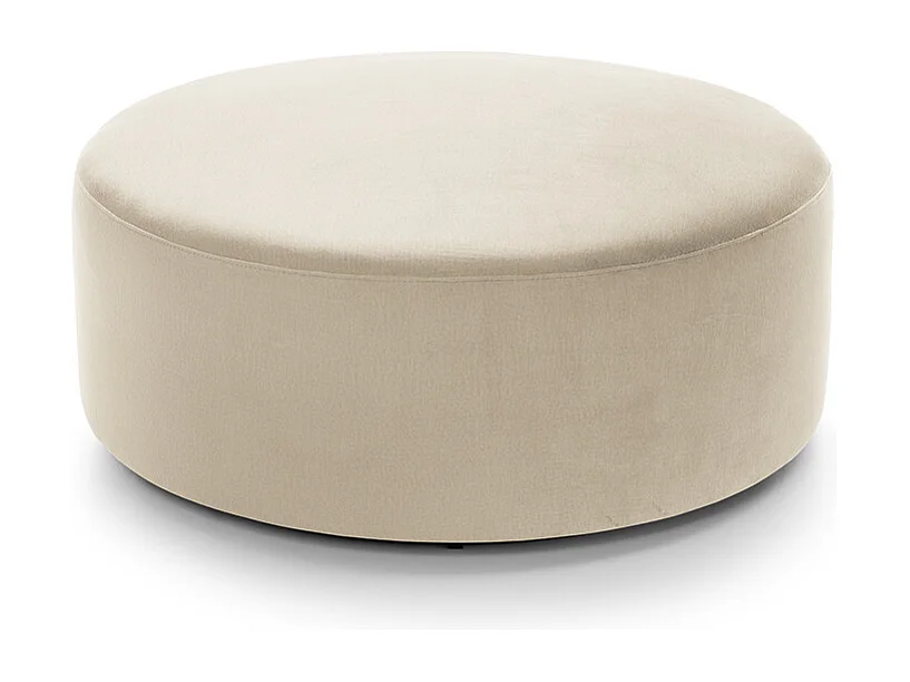 Chicago Velvet Large Swivel Footstool in Cream