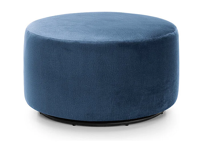 Chicago Velvet Swivel Footstool in Dark Blue