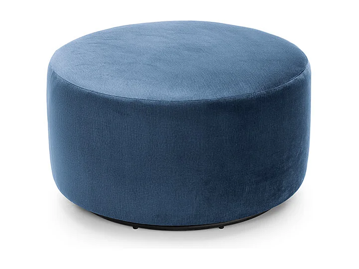 Chicago Velvet Swivel Footstool in Dark Blue