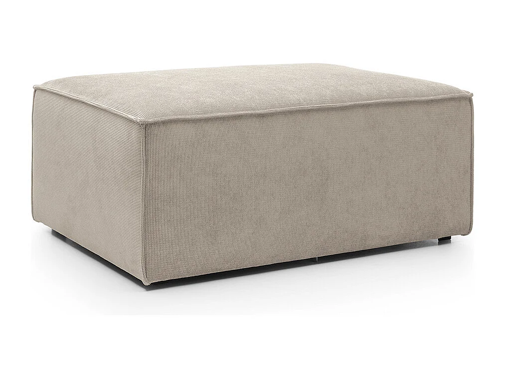 Doris Reversible Footstool in Beige with High-Density Foam