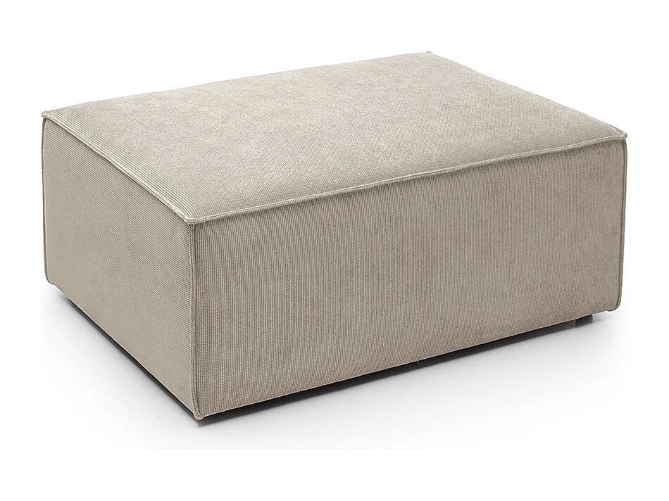 Doris Reversible Footstool in Beige with High-Density Foam