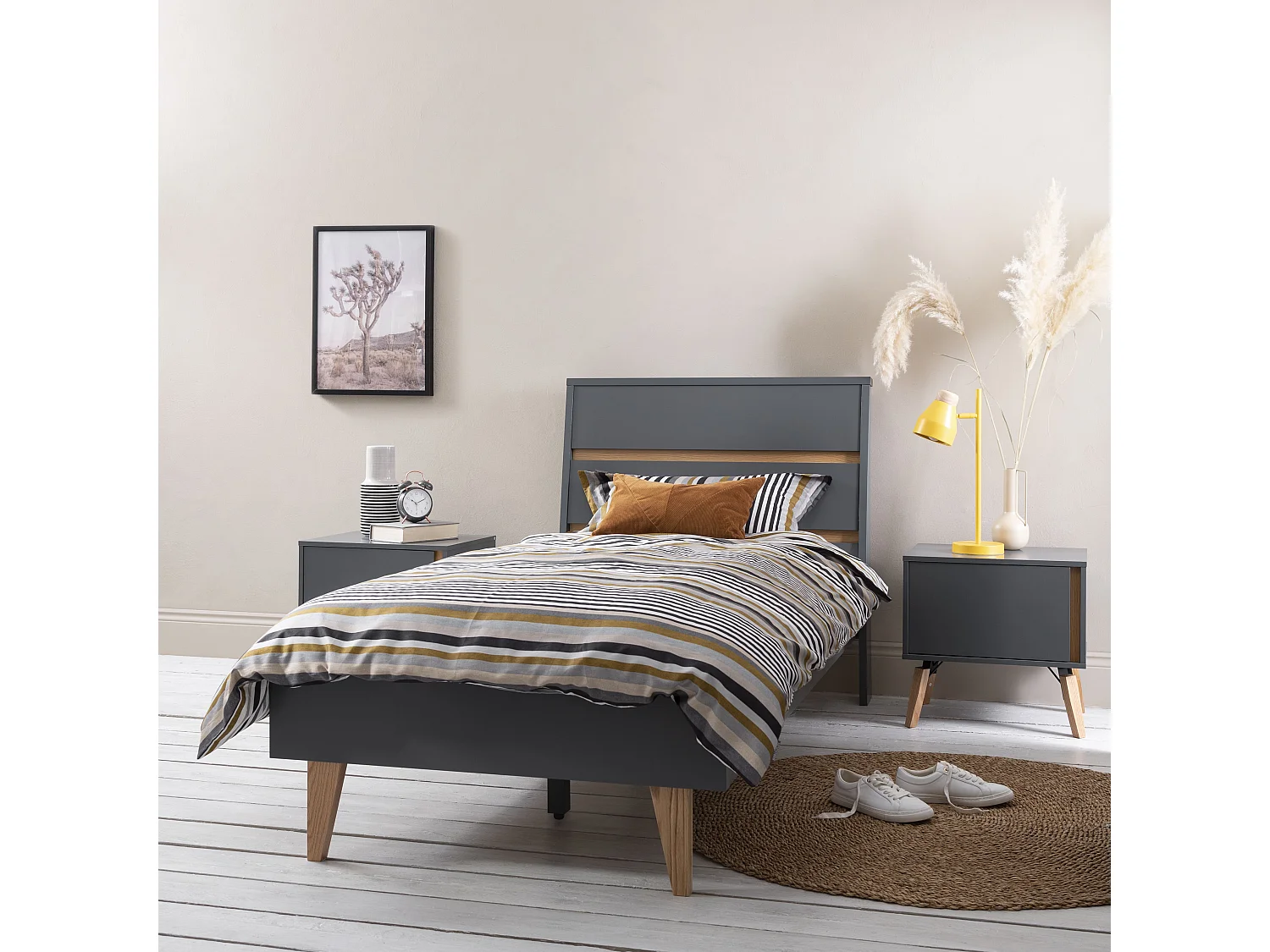 Noa & Nani Otto Single Bed Frame in Grey