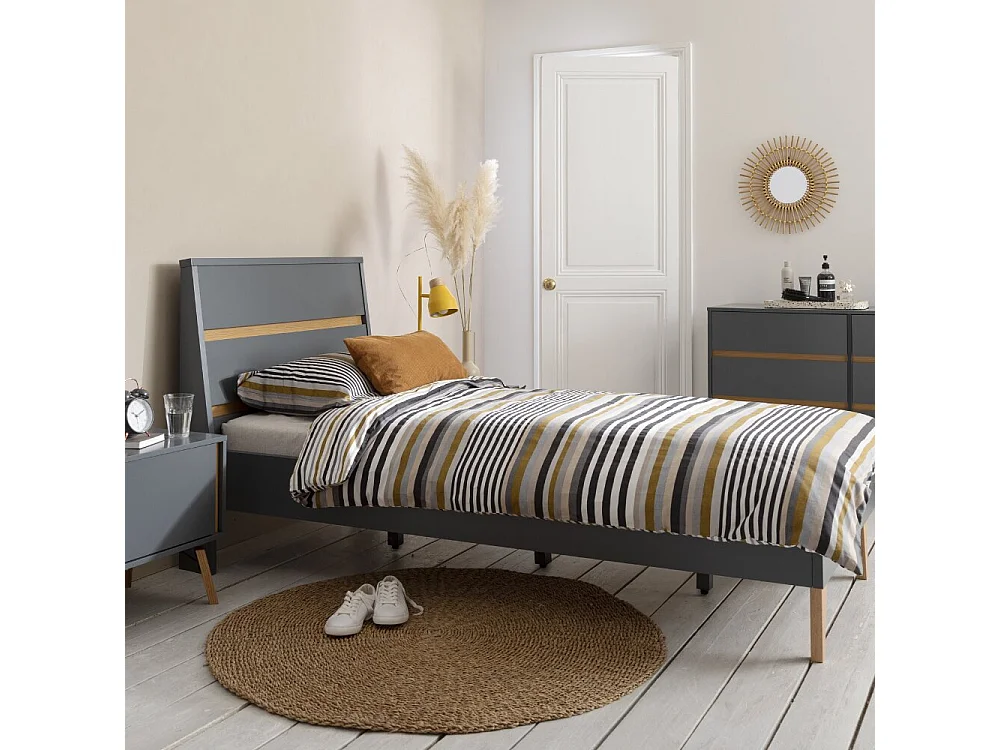 Noa & Nani Otto Single Bed Frame in Grey