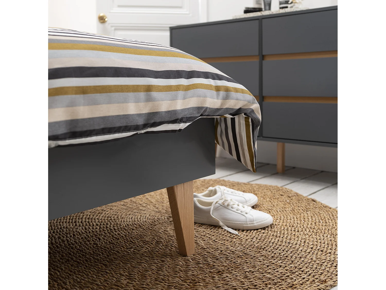 Noa & Nani Otto Single Bed Frame in Grey