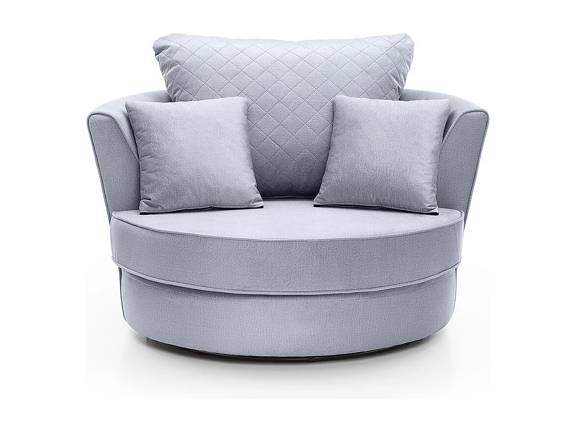Chicago Velvet Swivel Chair in Silver Blue