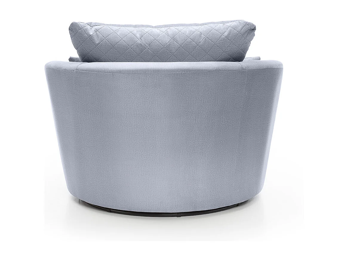 Chicago Velvet Swivel Chair in Silver Blue