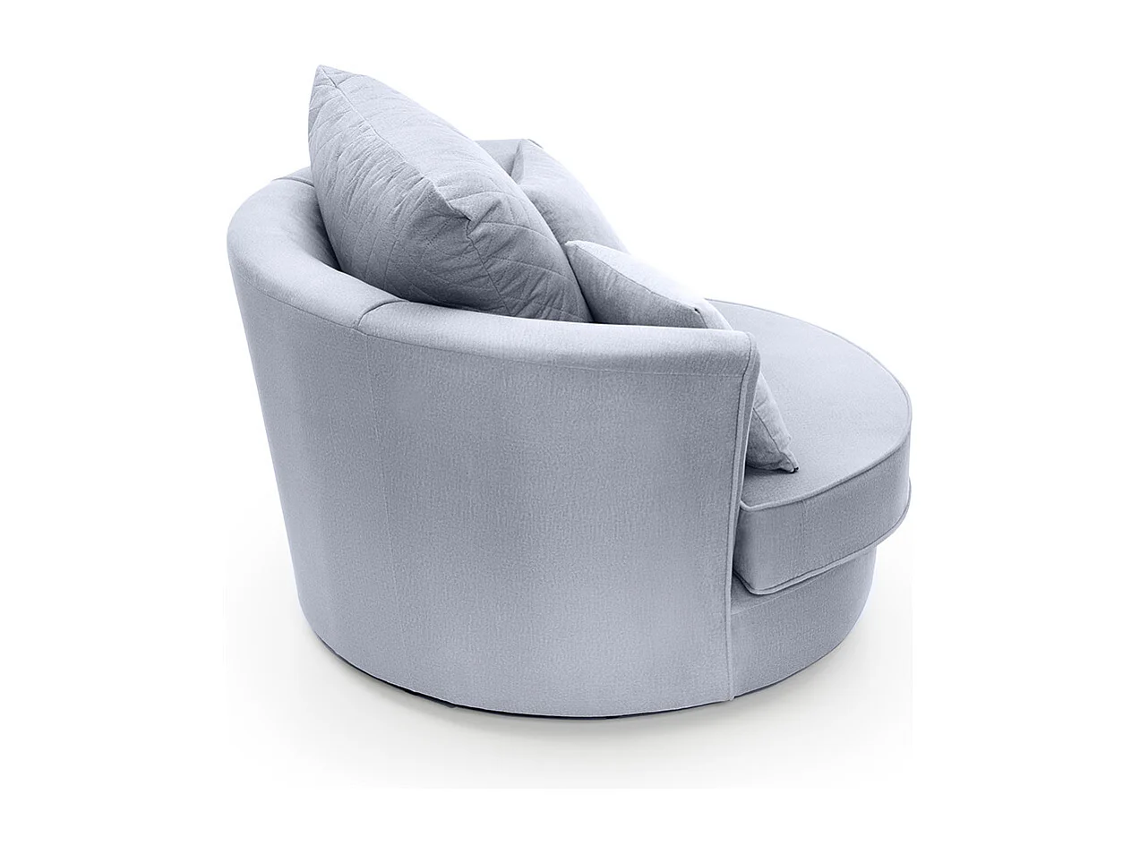 Chicago Velvet Swivel Chair in Silver Blue