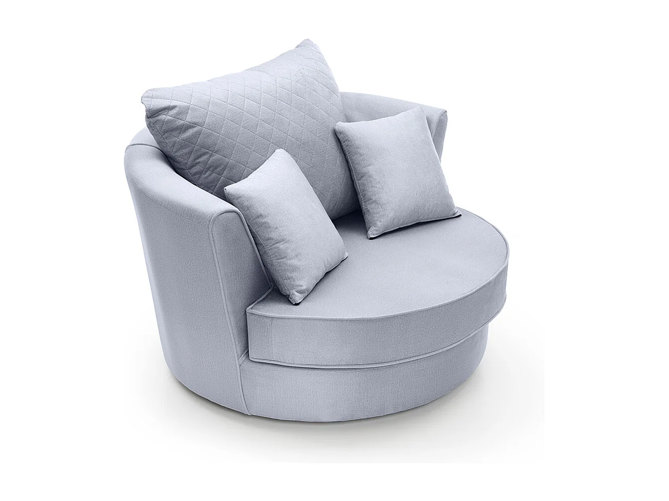 Chicago Velvet Swivel Chair in Silver Blue