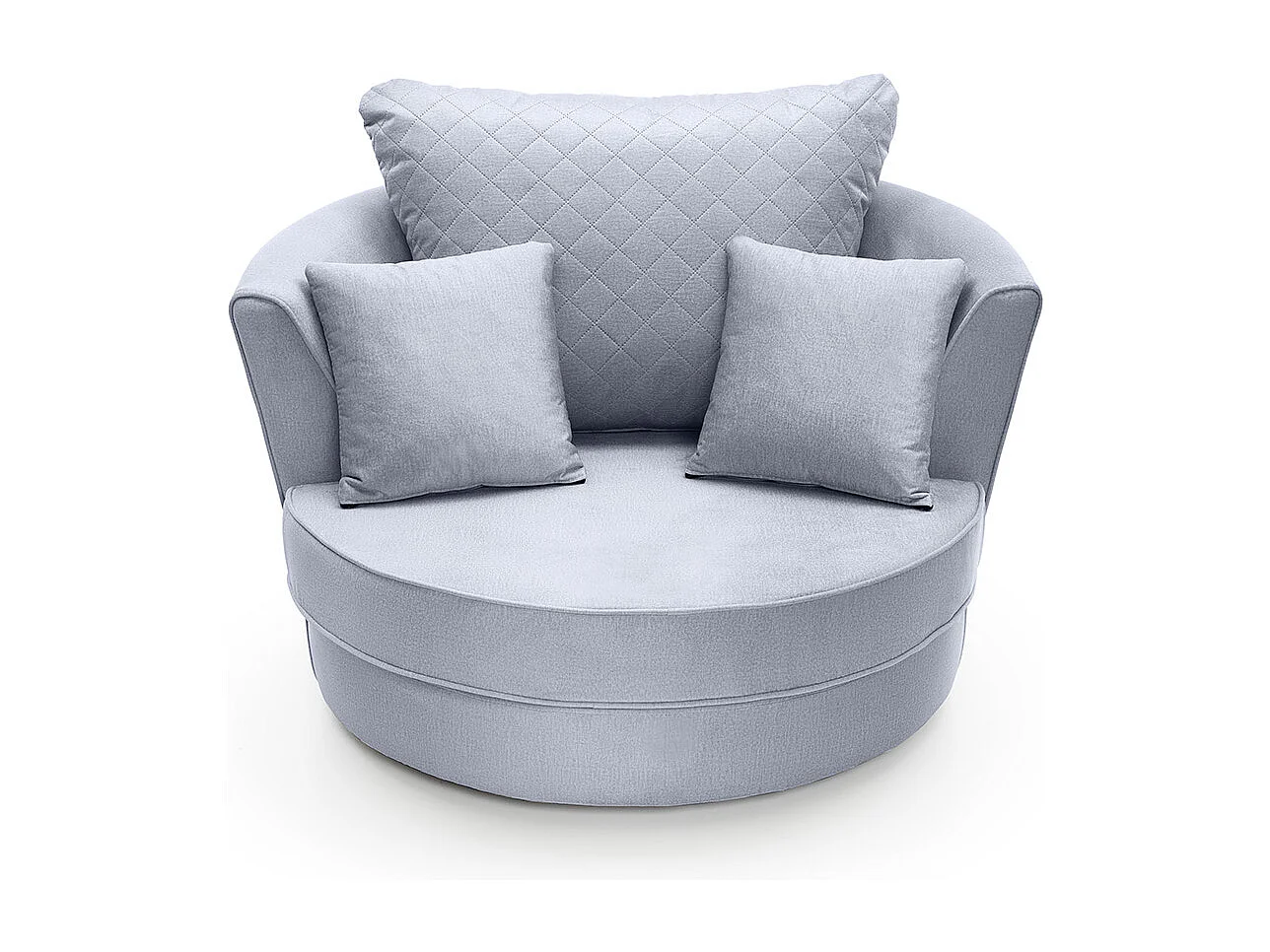 Chicago Velvet Swivel Chair in Silver Blue