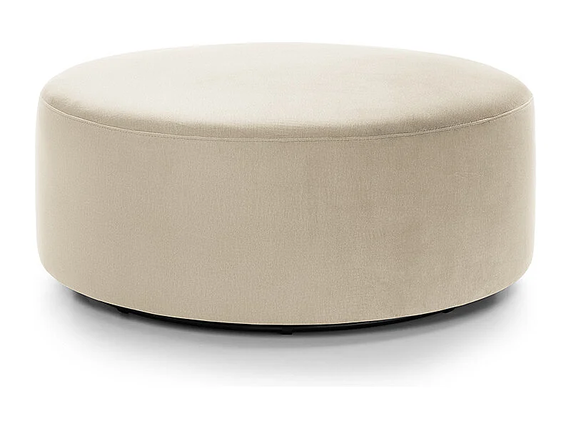 Chicago Velvet Large Quilted Swivel Footstool in Cream