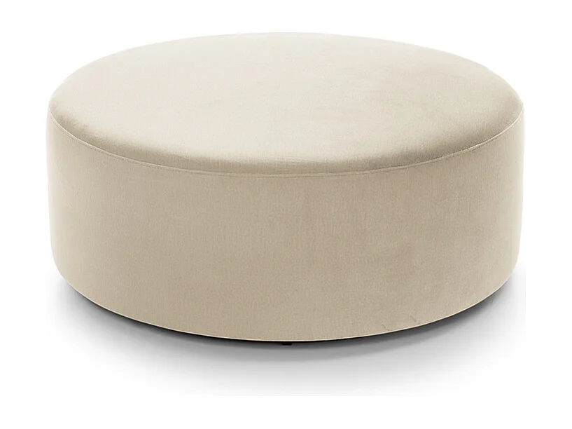 Chicago Velvet Large Quilted Swivel Footstool in Cream