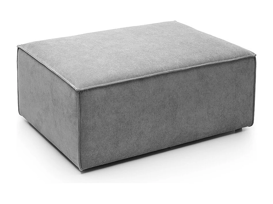 Doris Reversible Footstool in Light Grey with High-Density Foam