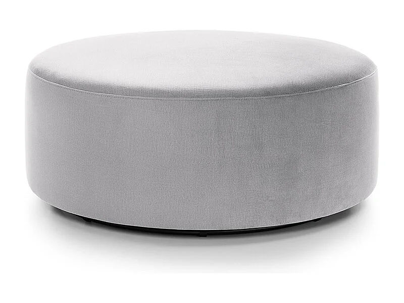 Chicago Velvet Large Swivel Footstool in Light Grey