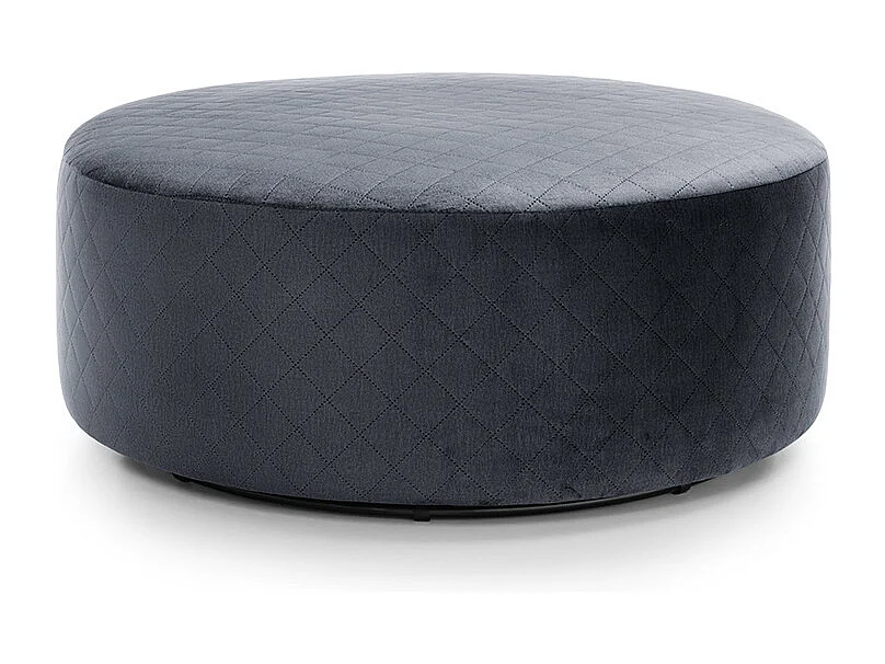Chicago Velvet Large Quilted Swivel Footstool Chair in Dark Grey
