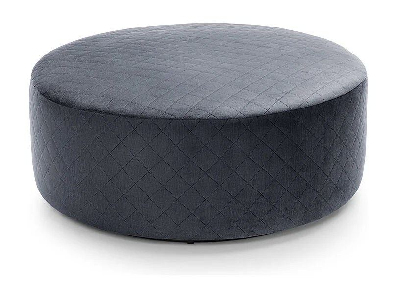 Chicago Velvet Large Quilted Swivel Footstool Chair in Dark Grey