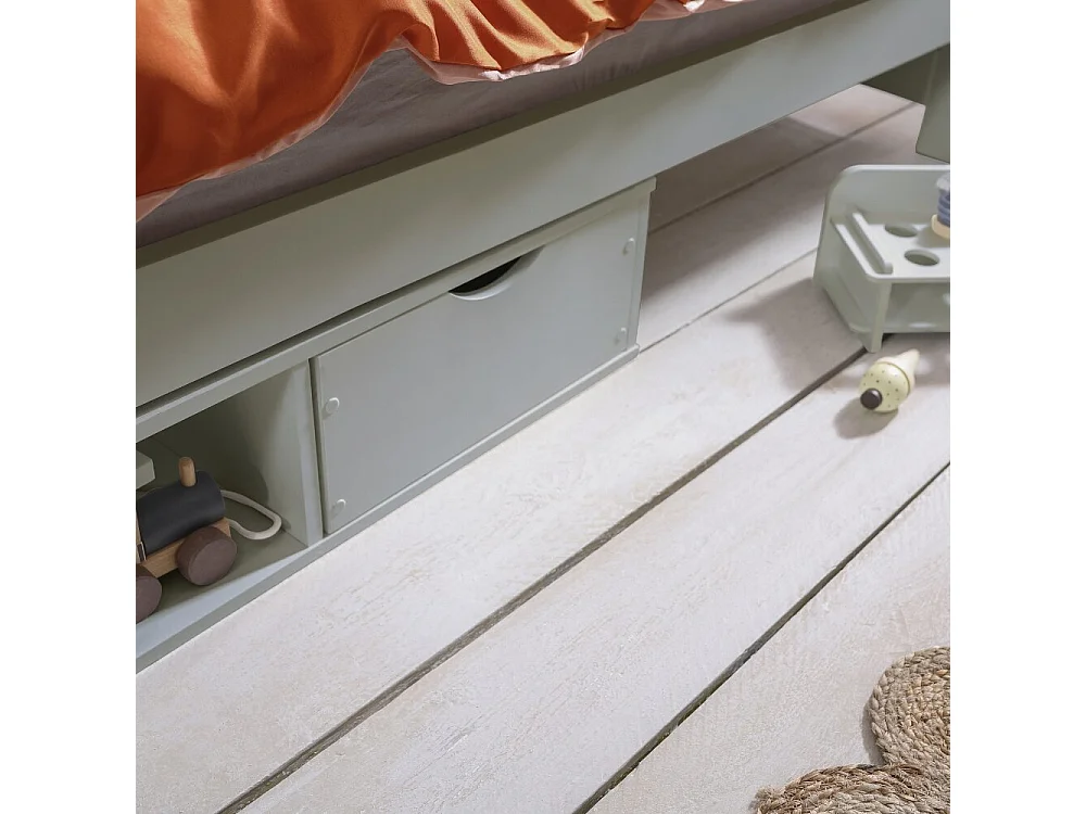 Noa & Nani Hampshire Single Bed Frame with Oda Drawers in Grey