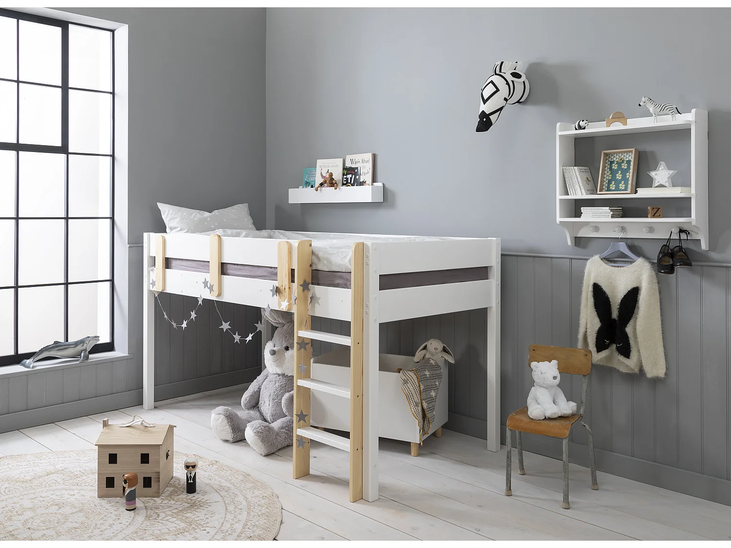 Noa & Nani Una Midsleeper Cabin Bed in White