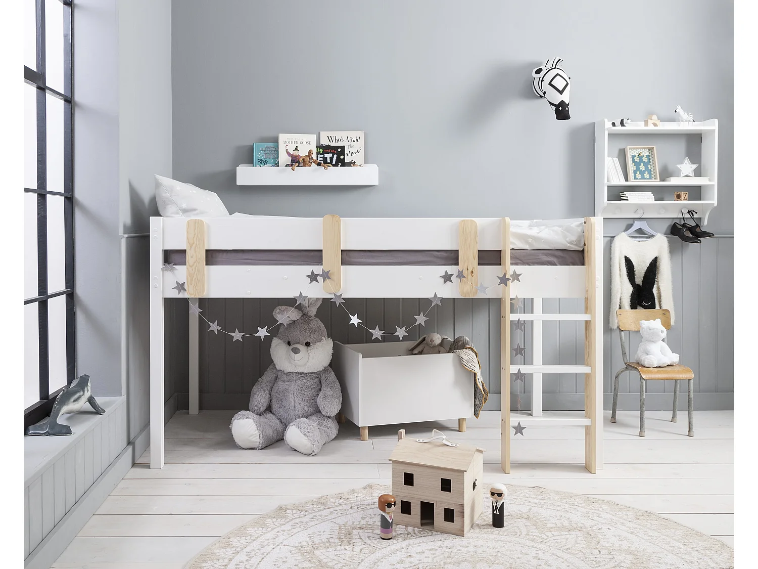 Noa & Nani Una Midsleeper Cabin Bed in White