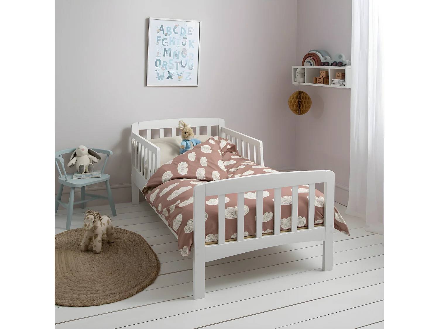 Noa & Nani Juni Toddler Bed Solid Wood in White