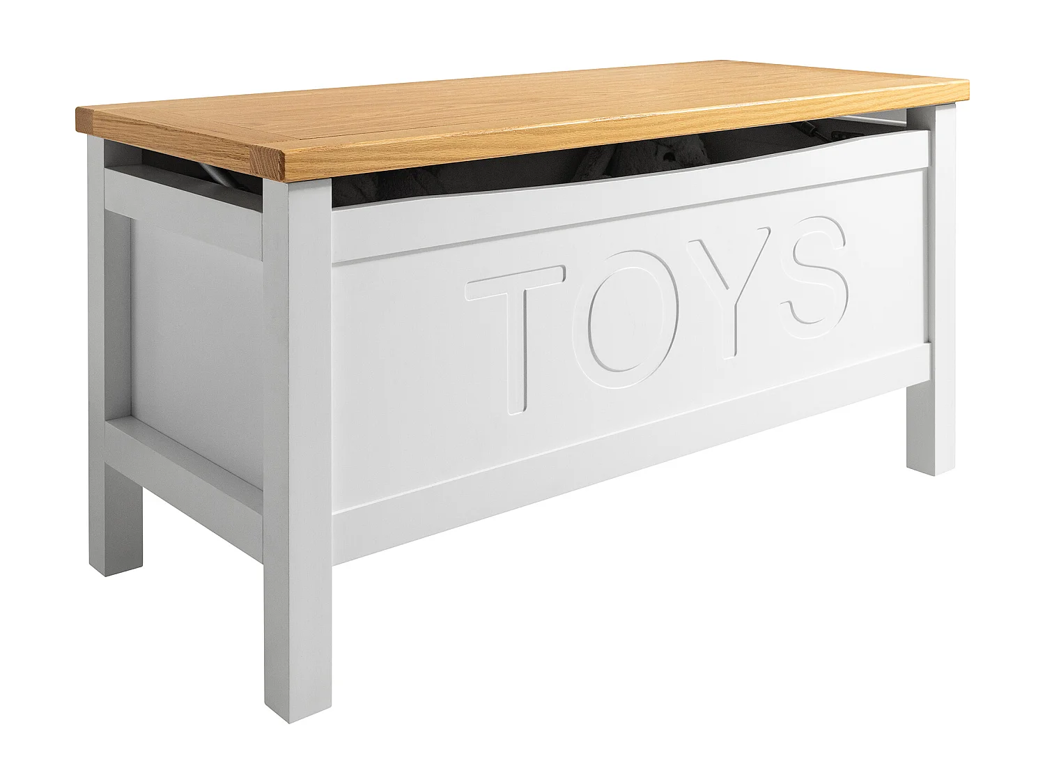 Noa & Nani Leines Toy Box Storage Chest in White & Oak