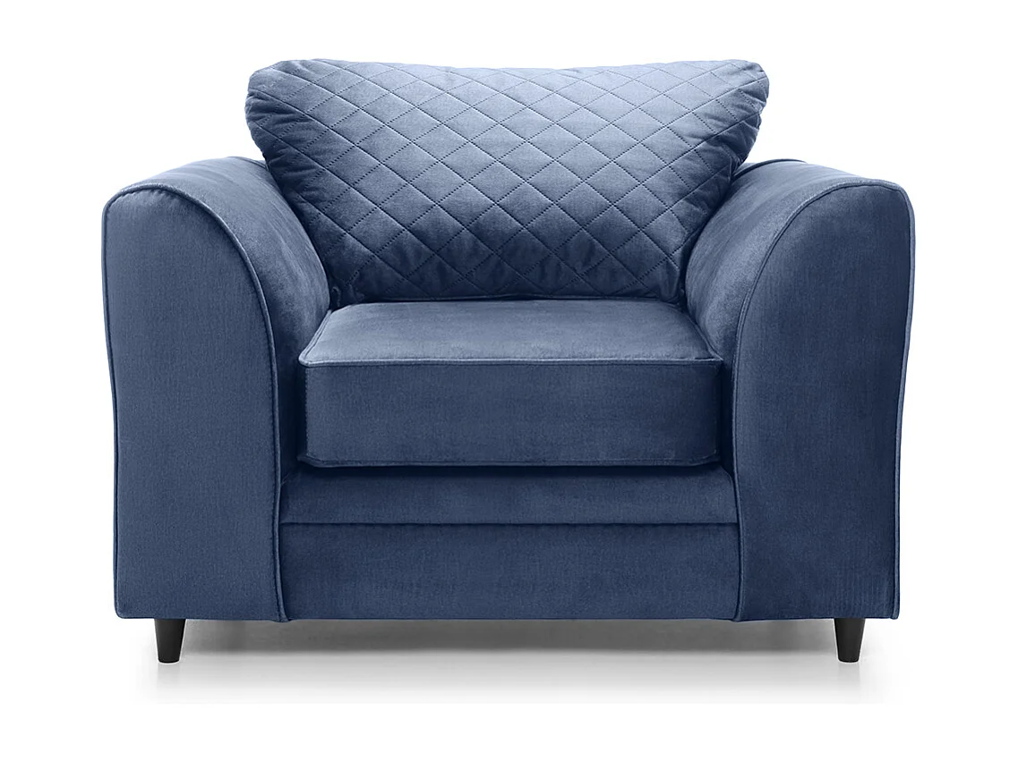 Chicago Velvet Armchair in Dark Blue
