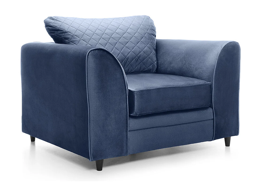Chicago Velvet Armchair in Dark Blue