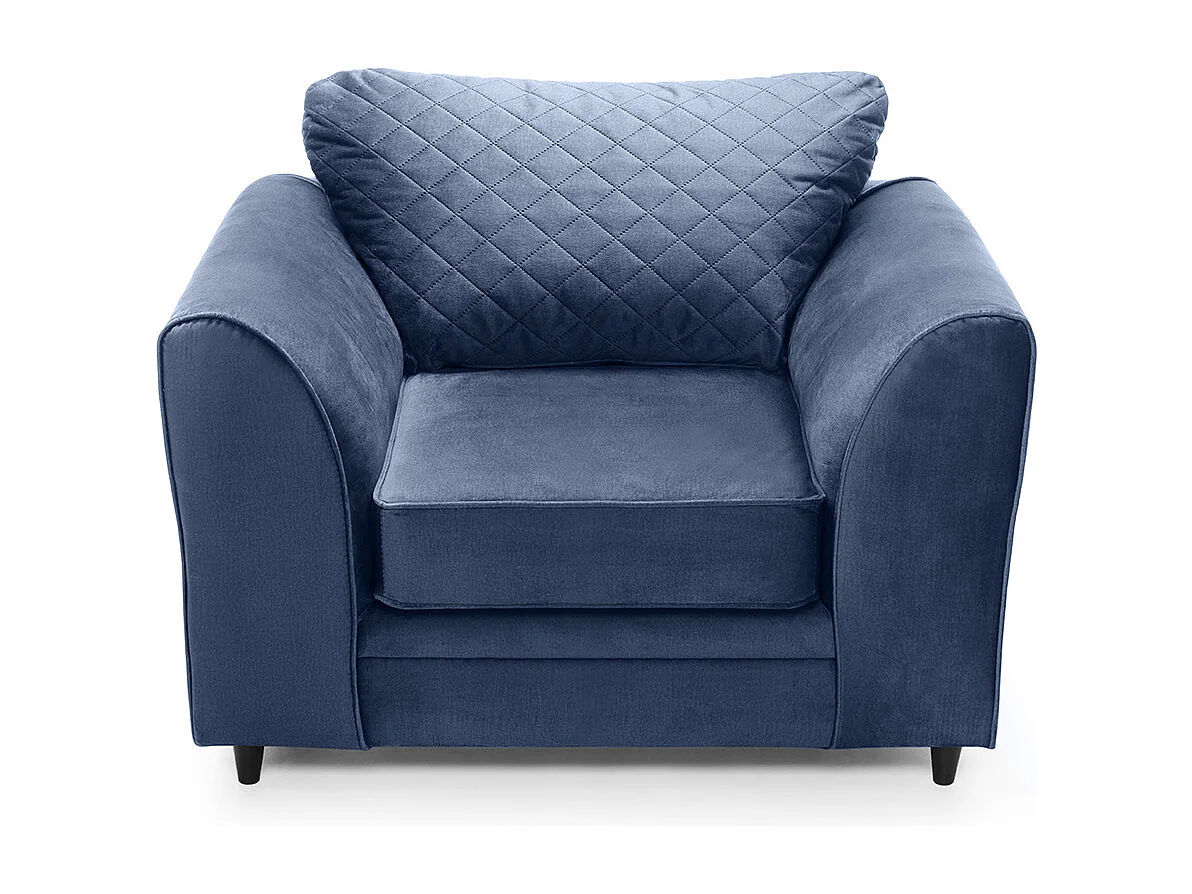 Chicago Velvet Armchair in Dark Blue