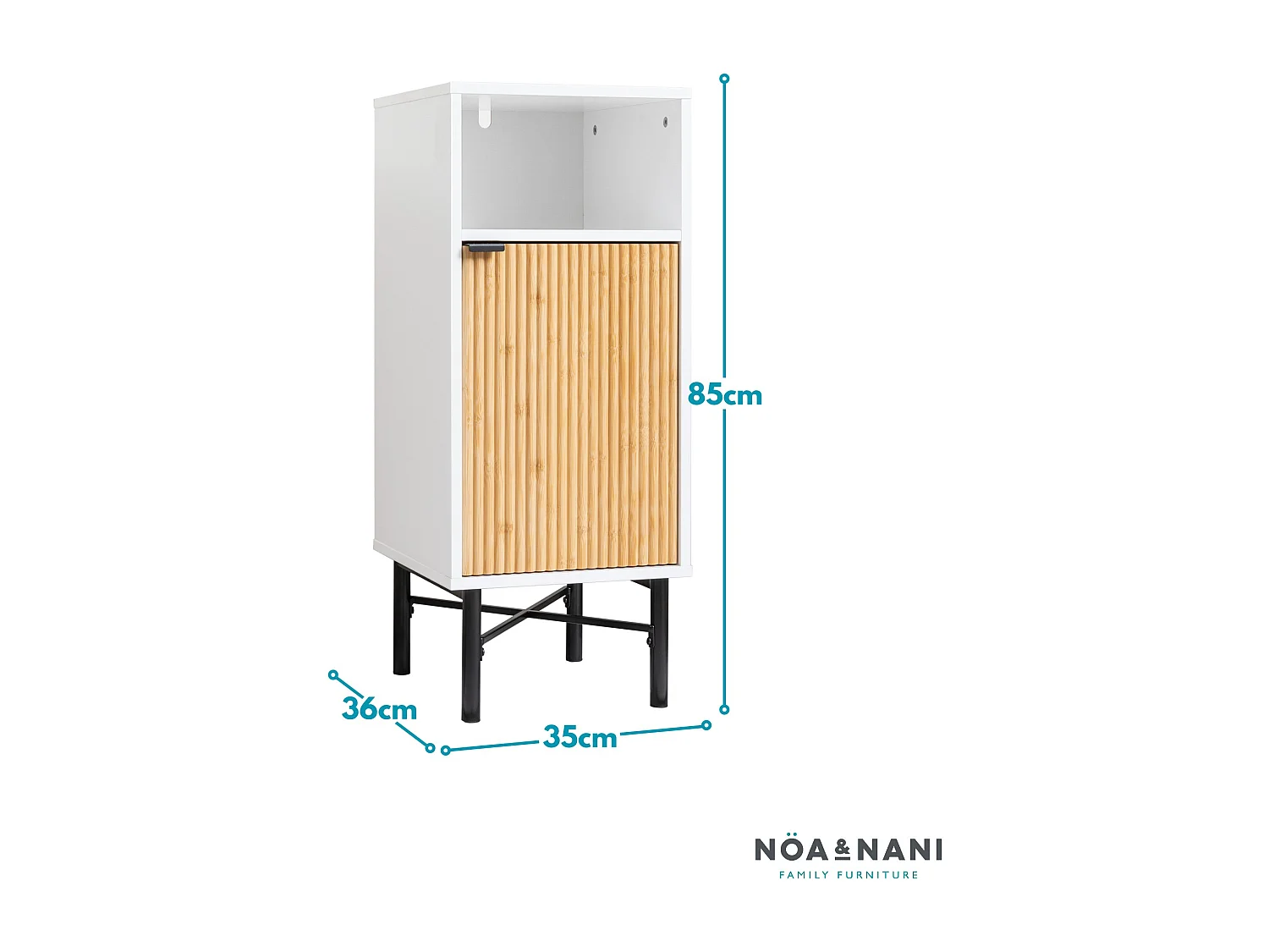 Rökstorp Single Door Bathroom Towel Cabinet in White