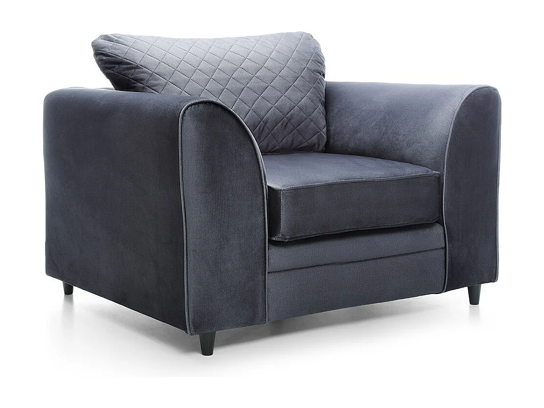 Chicago Velvet Armchair in Dark Grey