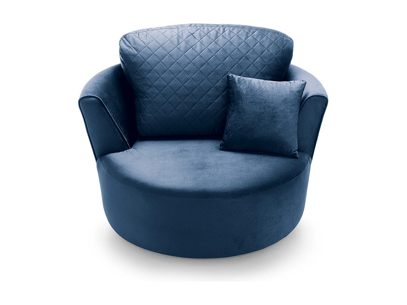 Chicago Velvet Swivel Chair in Dark Blue