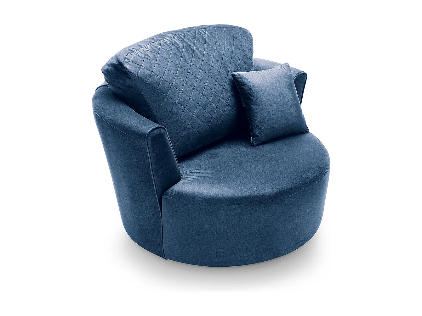 Chicago Velvet Swivel Chair in Dark Blue