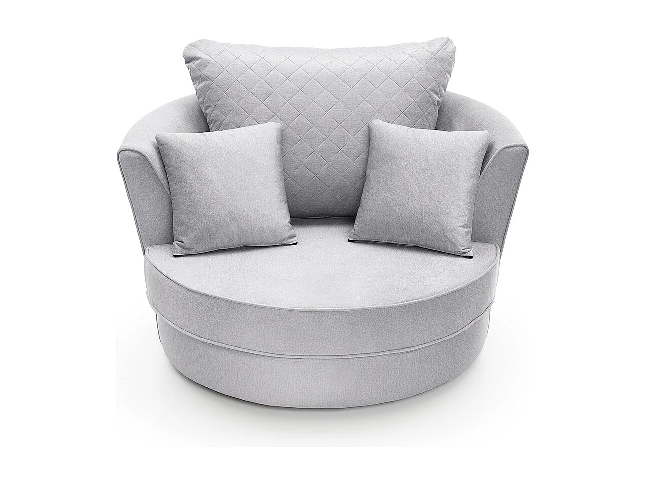Chicago Velvet Swivel Chair in Light Grey