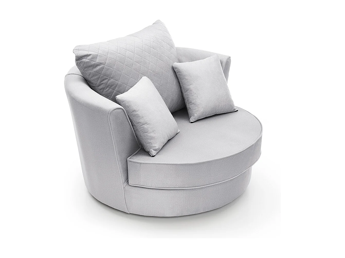 Chicago Velvet Swivel Chair in Light Grey