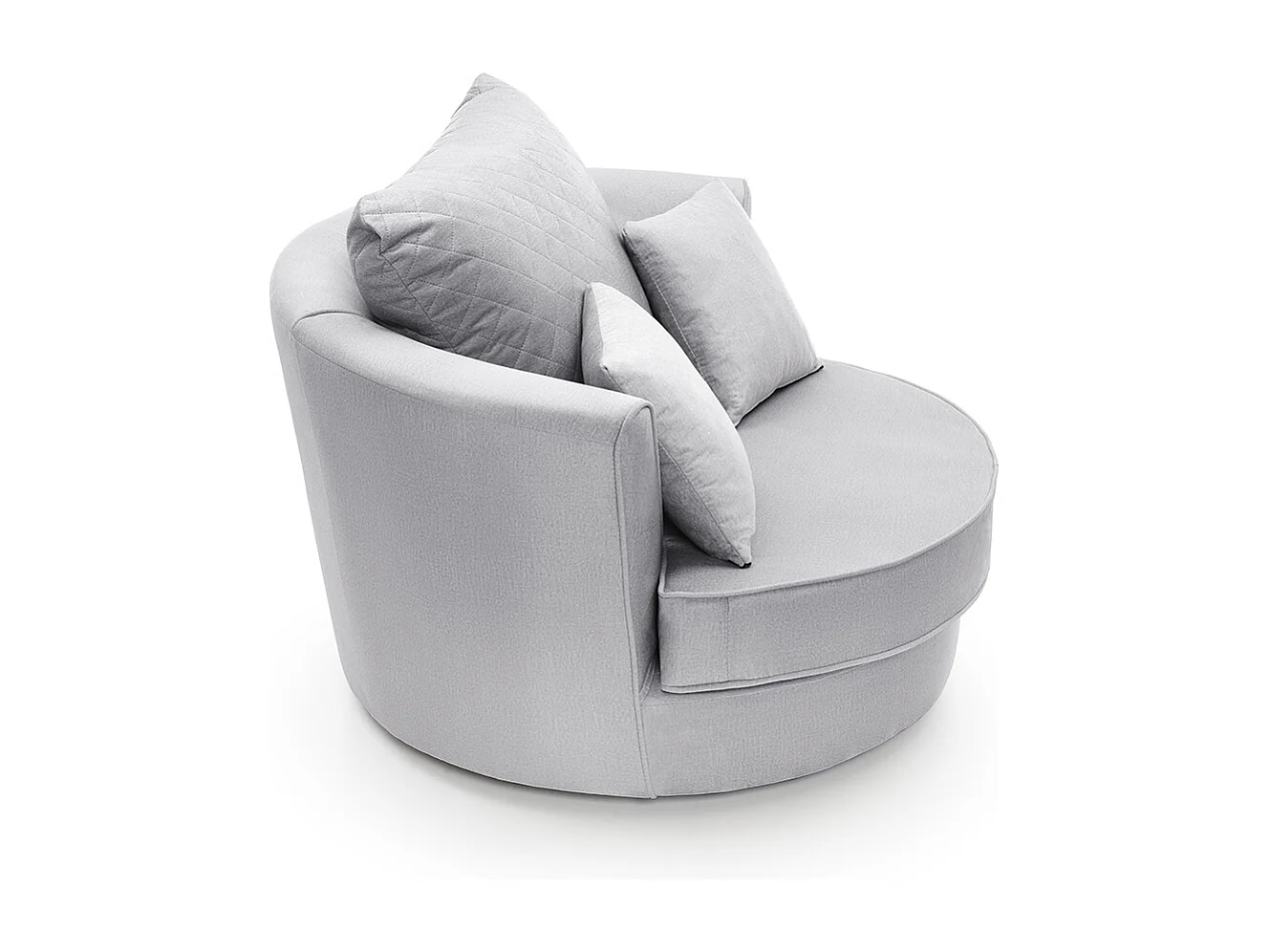 Chicago Velvet Swivel Chair in Light Grey