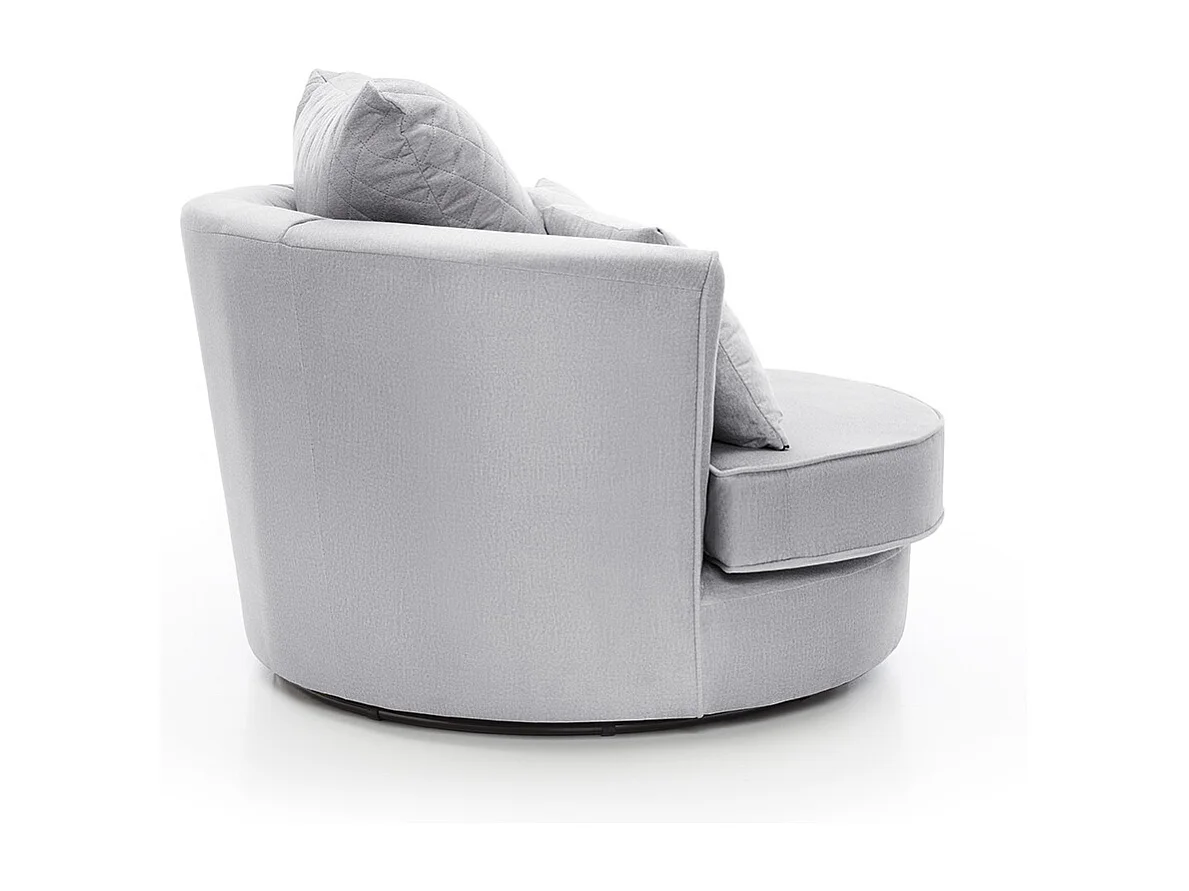 Chicago Velvet Swivel Chair in Light Grey