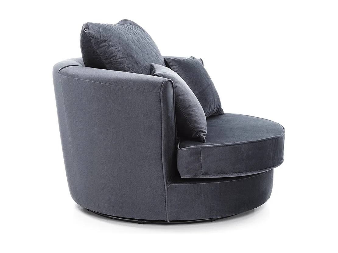 Chicago Velvet Swivel Chair in Dark Grey