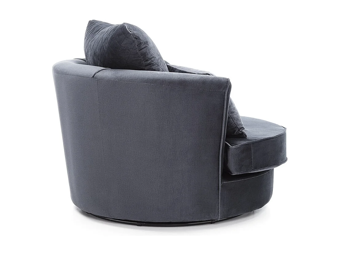 Chicago Velvet Swivel Chair in Dark Grey