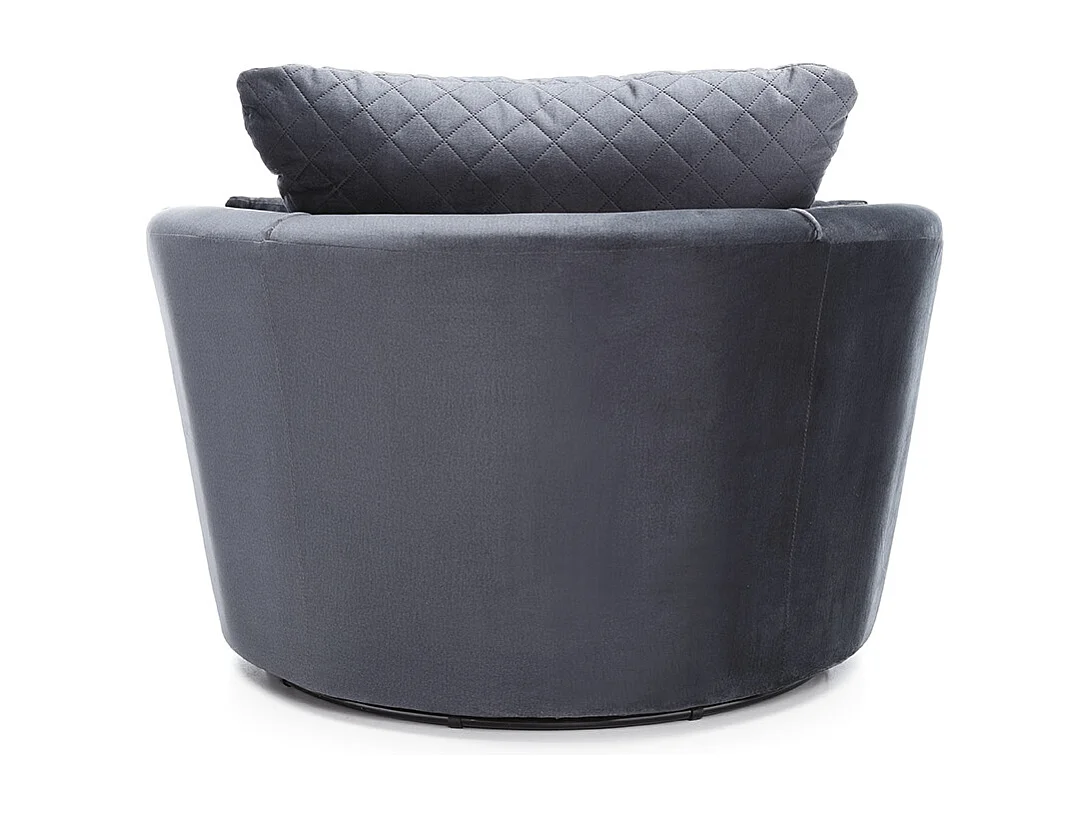 Chicago Velvet Swivel Chair in Dark Grey
