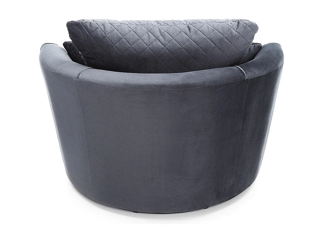 Chicago Velvet Swivel Chair in Dark Grey
