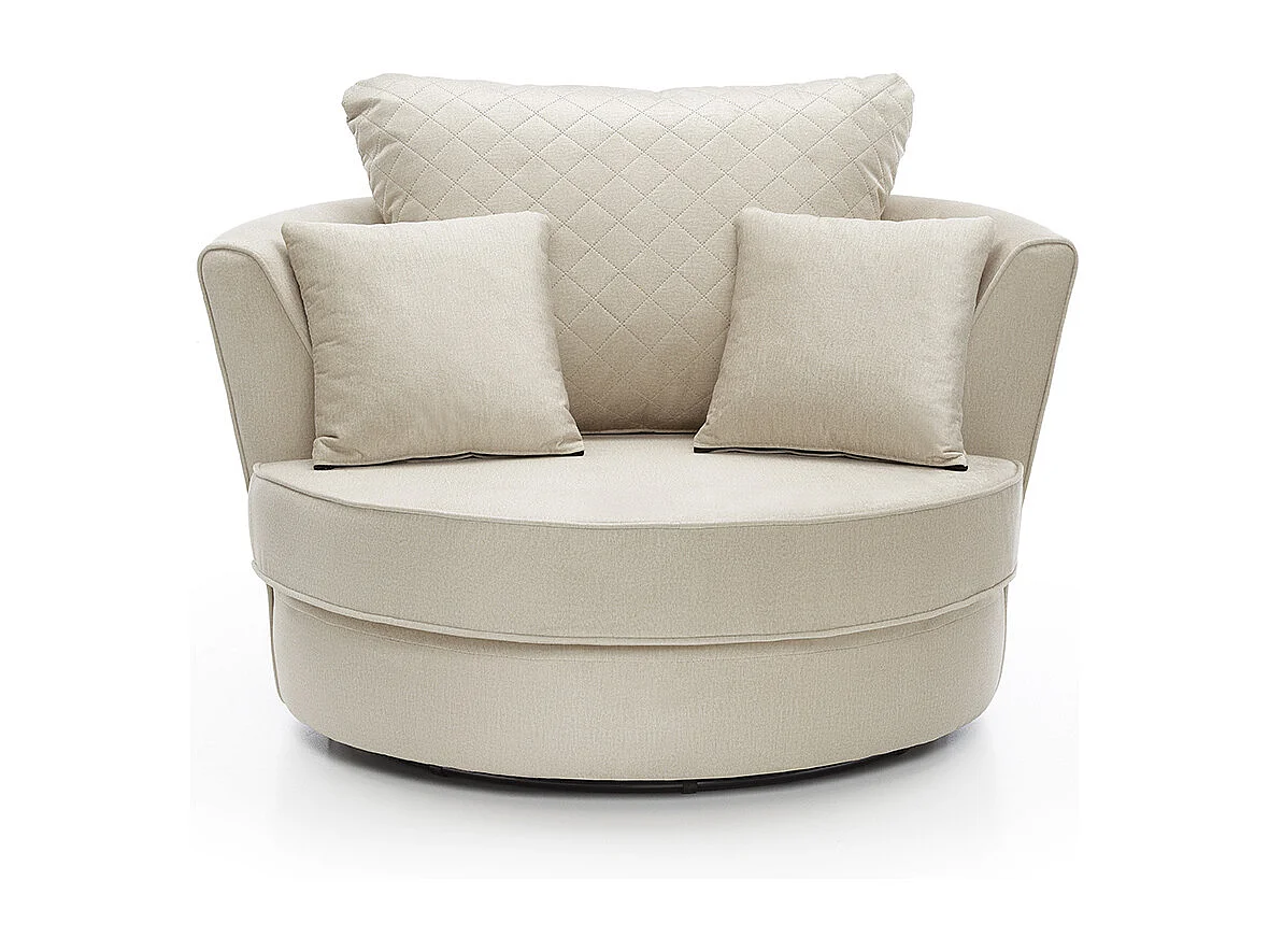 Chicago Velvet Swivel Chair in Cream