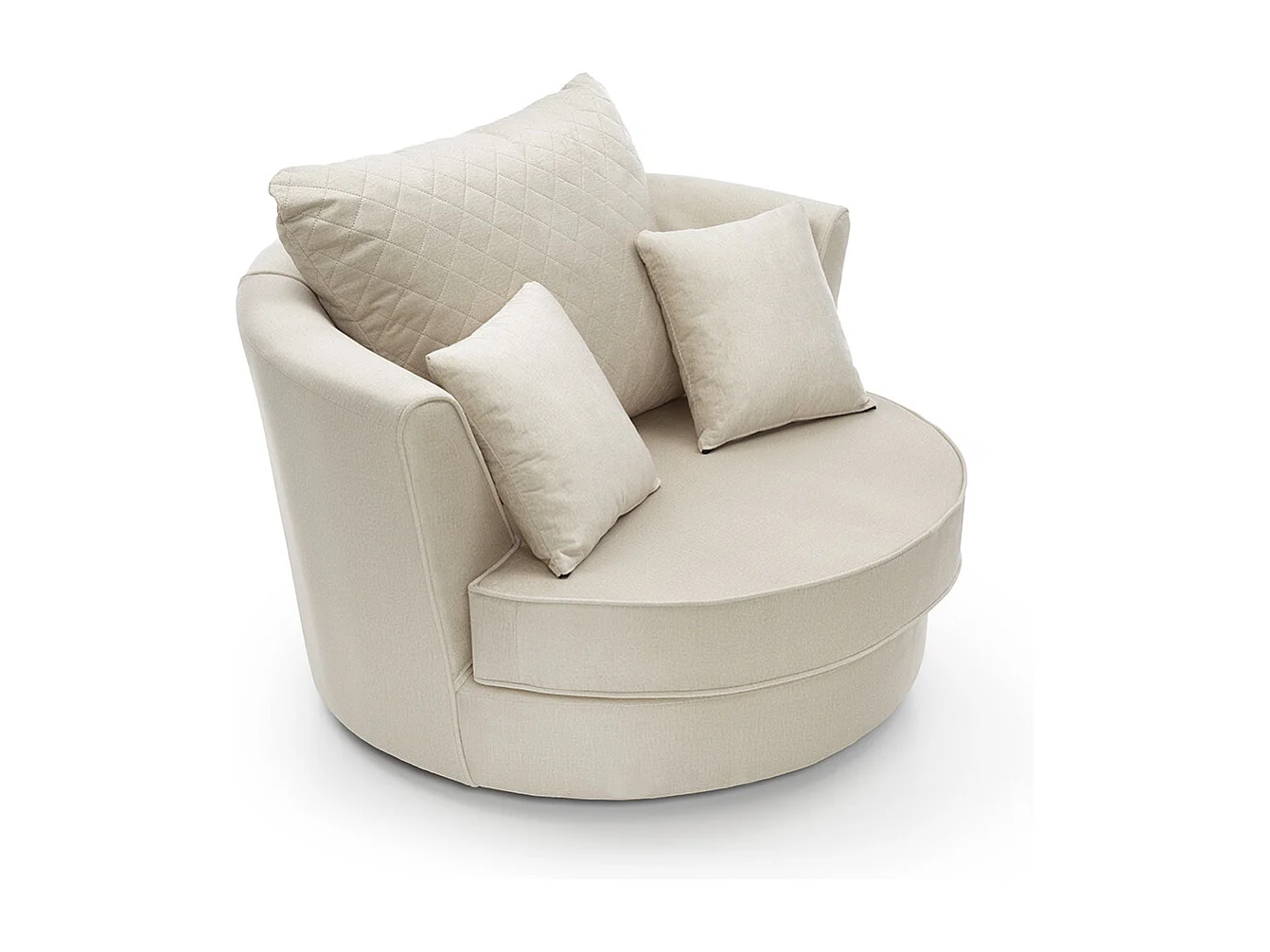 Chicago Velvet Swivel Chair in Cream