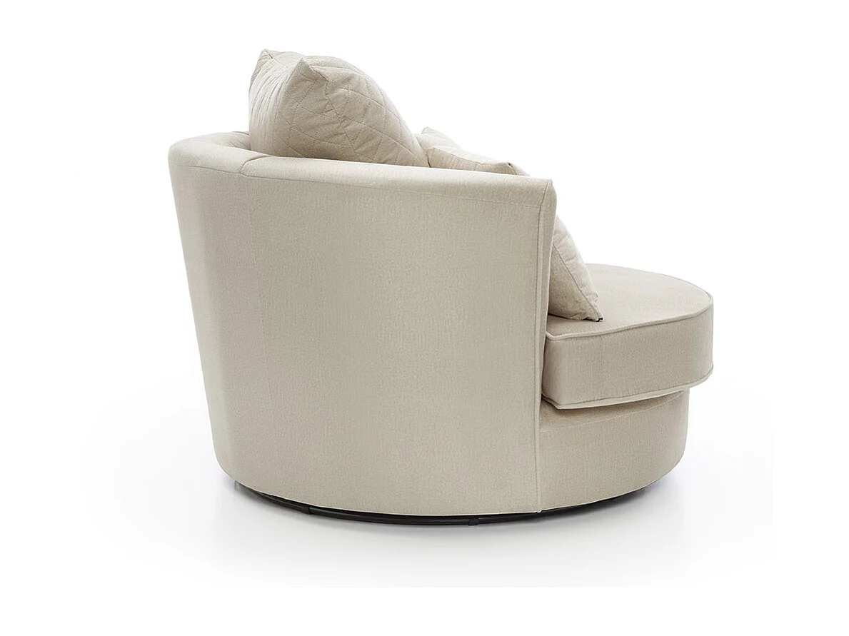 Chicago Velvet Swivel Chair in Cream