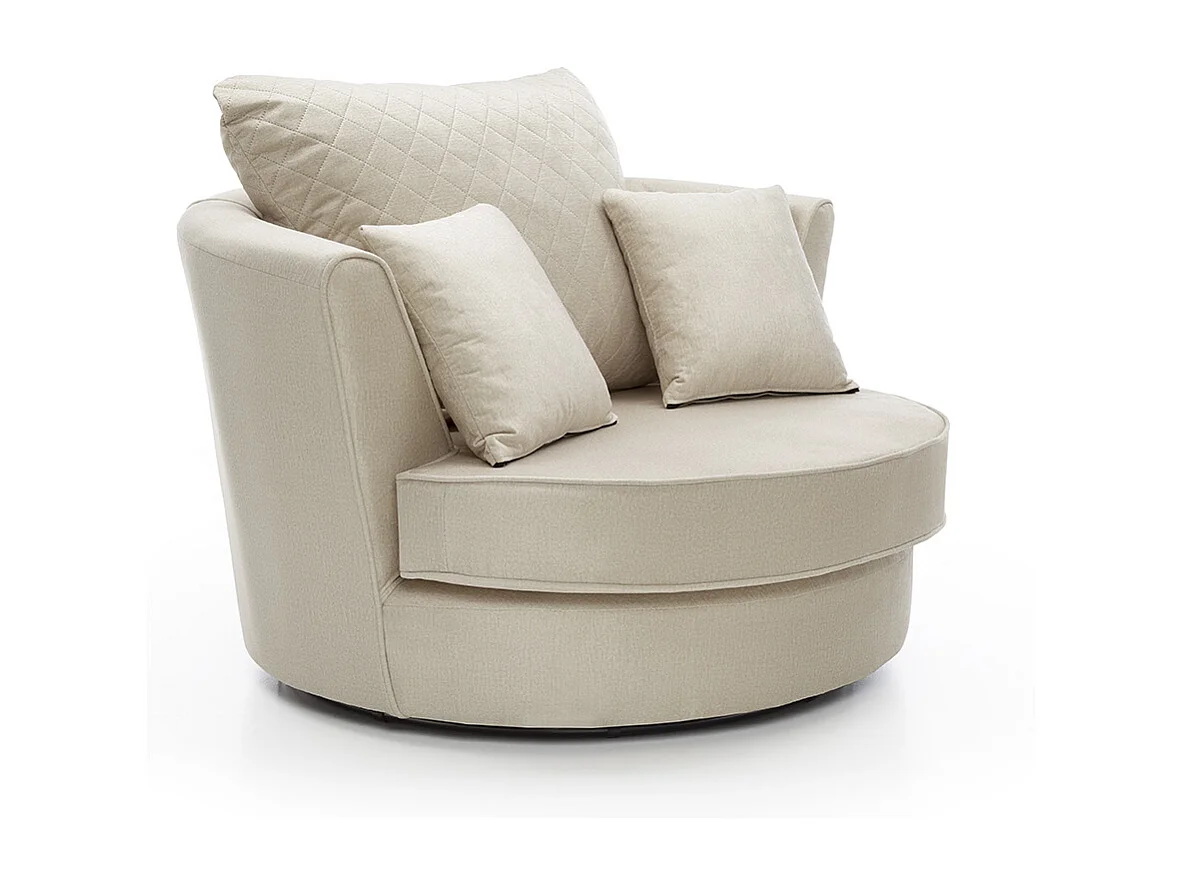 Chicago Velvet Swivel Chair in Cream