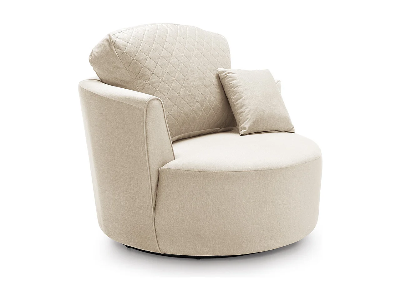 Chicago Velvet Swivel Chair in Cream