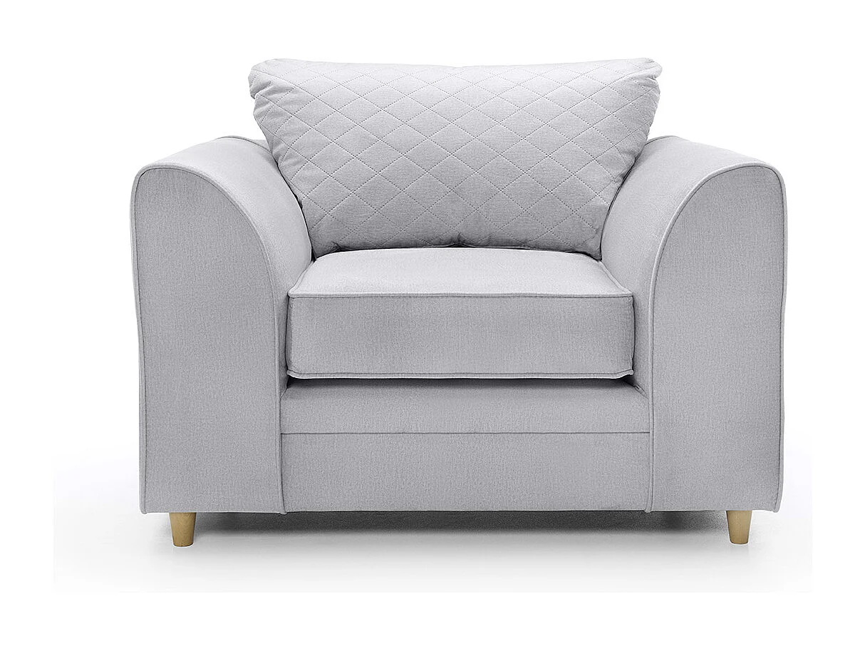 Chicago Velvet Armchair in Light Grey
