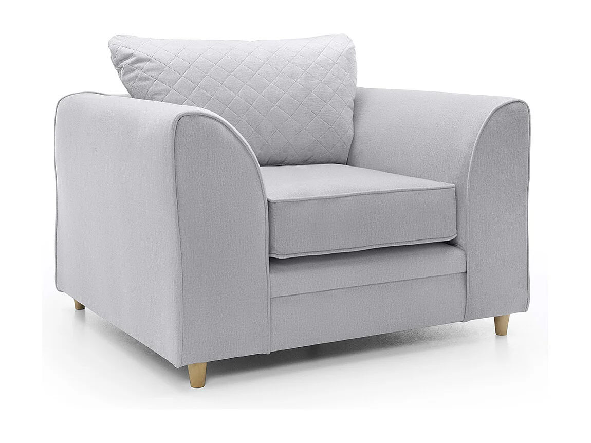 Chicago Velvet Armchair in Light Grey
