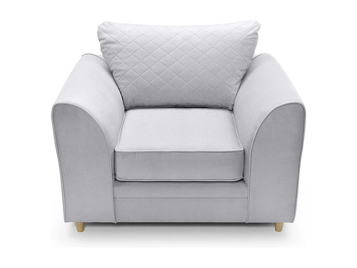 Chicago Velvet Armchair in Light Grey