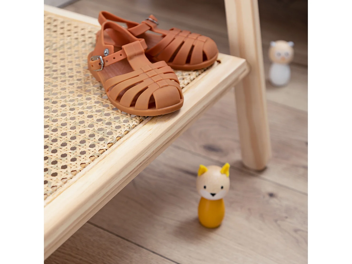 Noa & Nani Nelly Clothes Rail and Shoe Rack In Natural Rattan